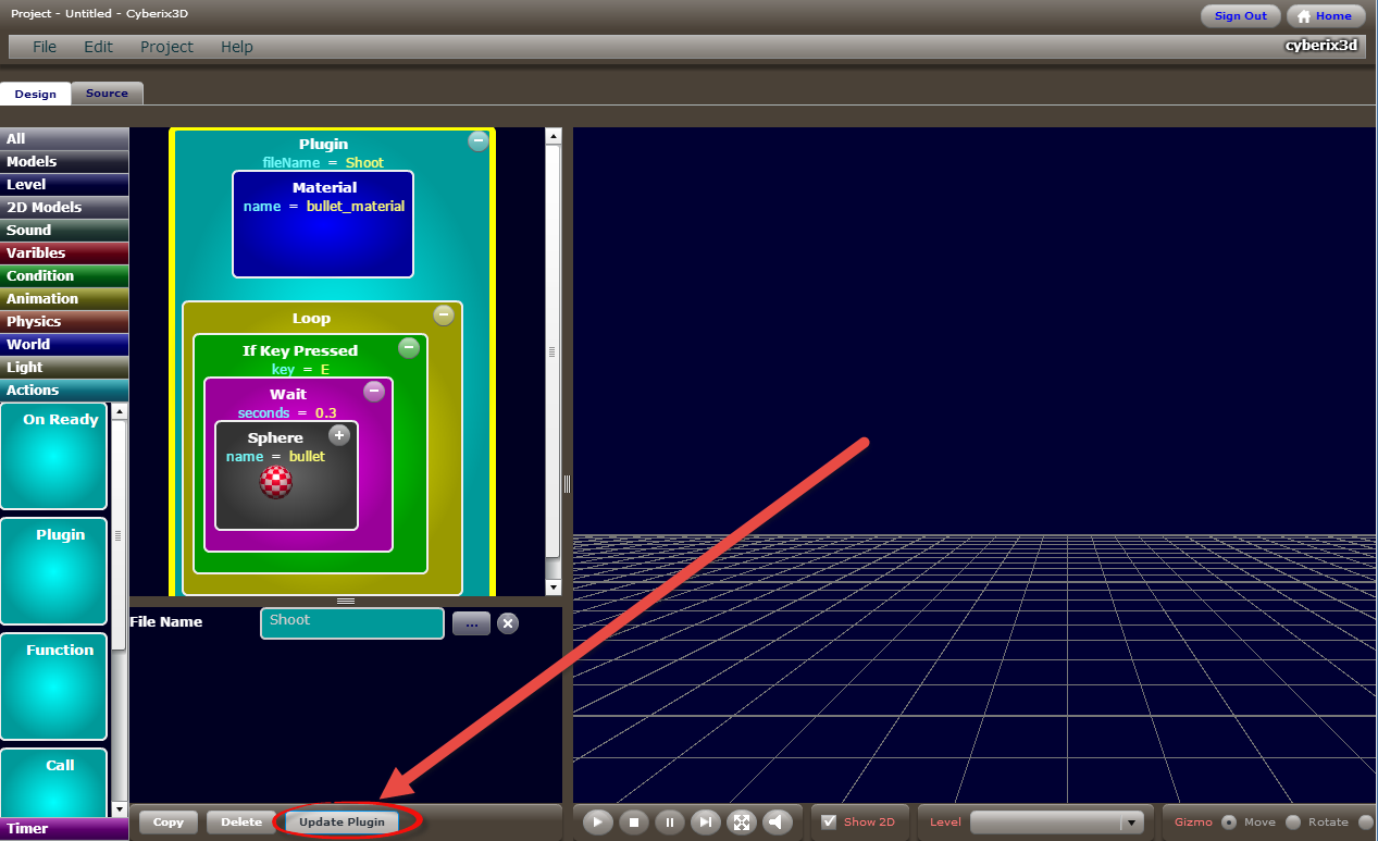 actions server plugin